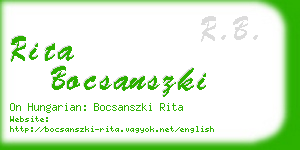 rita bocsanszki business card